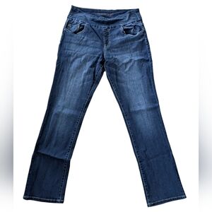 Jag Jeans Womens Pull On Size 12 Straight Leg Blue Medium Wash 30.5" Inseam